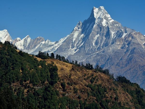 blue sky and mountains