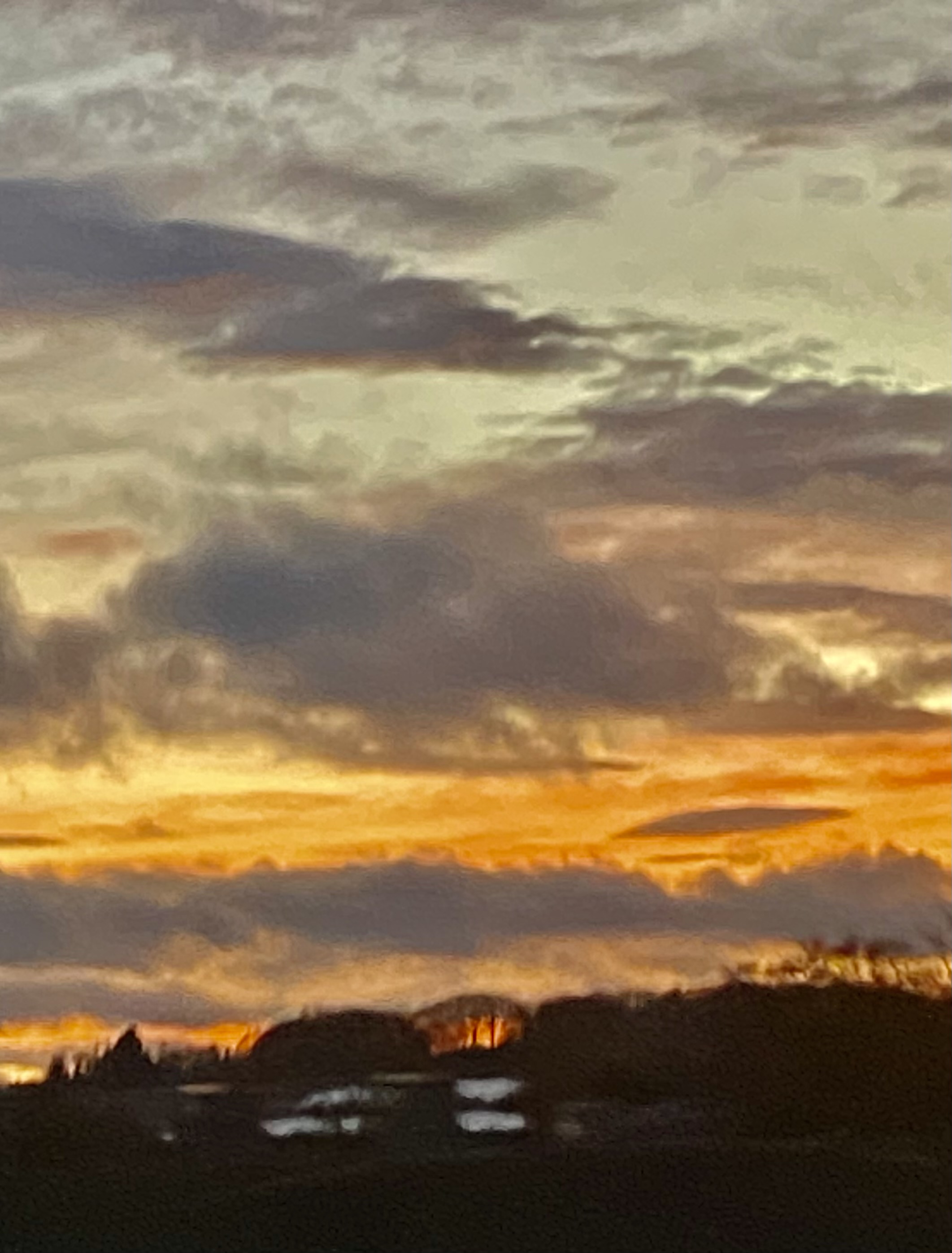 Photo of a winter evening sky