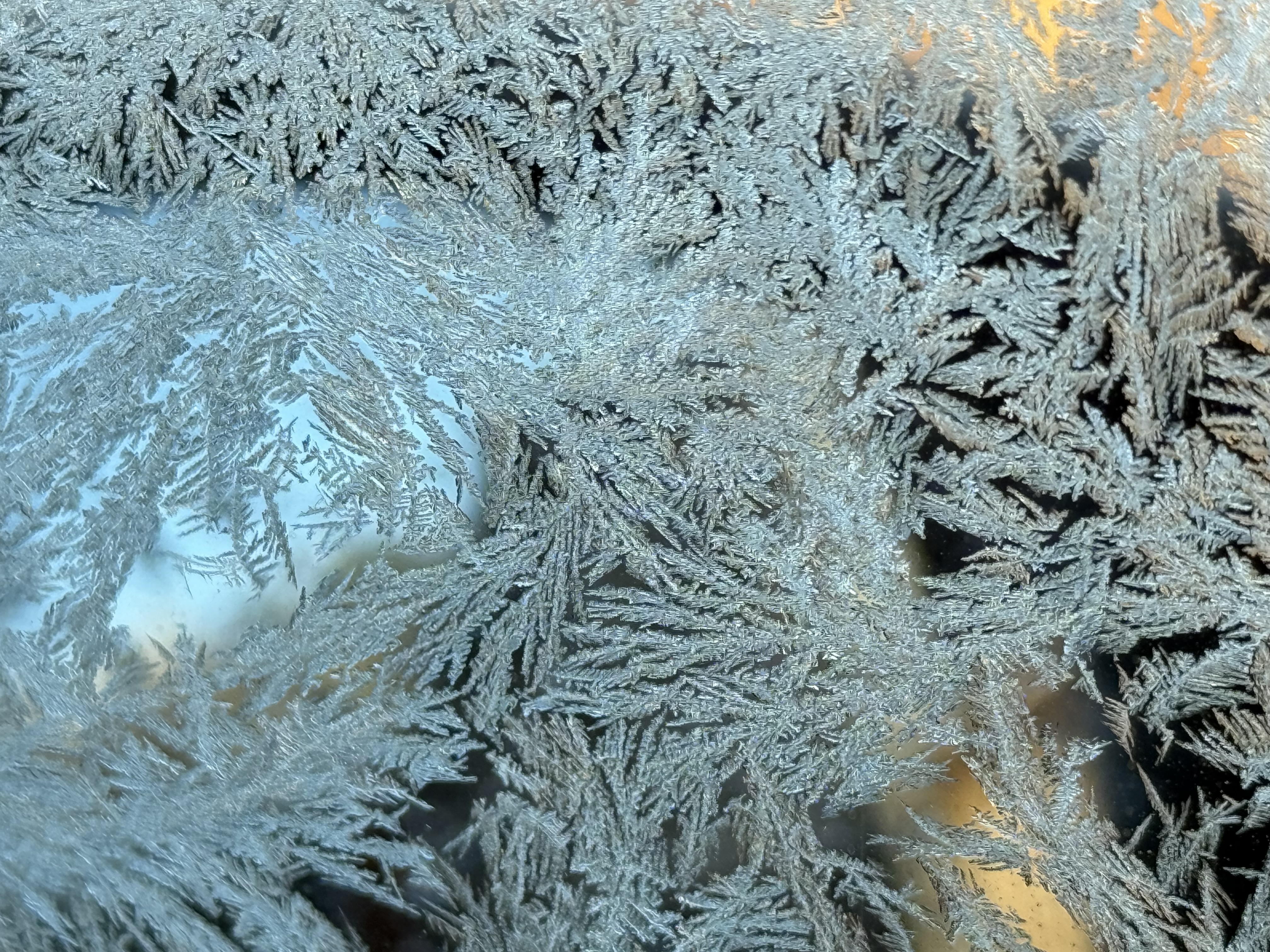 Photo of a frosty windshield
