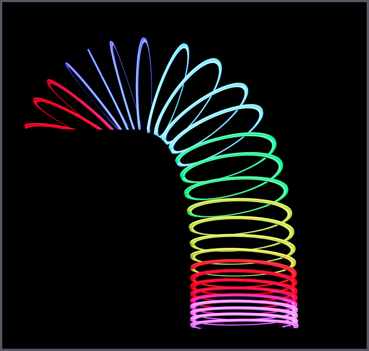Photo of an illuminated slinky