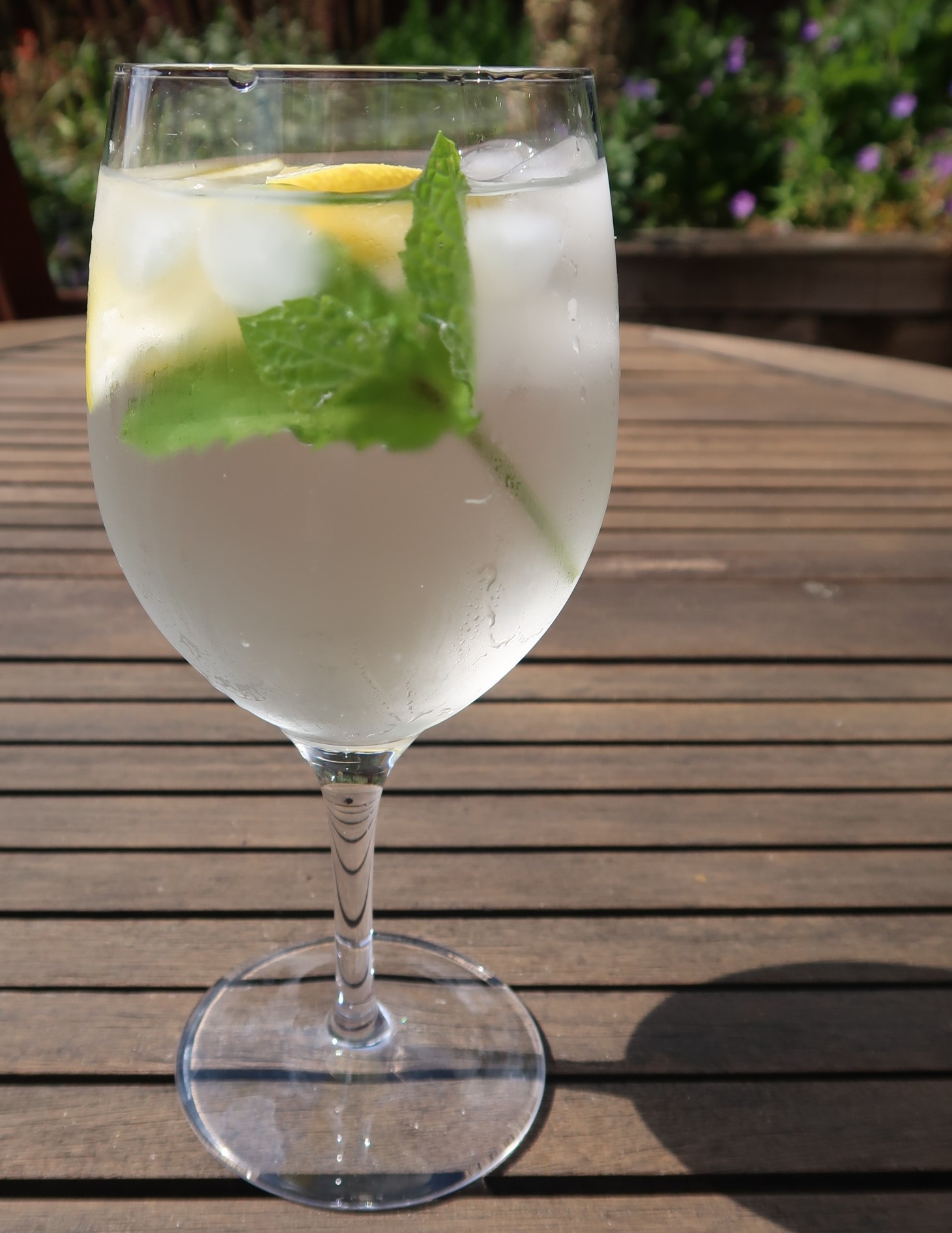 Photo of iced water in a glass