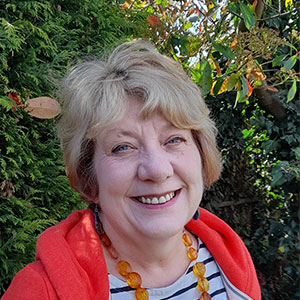 A selfie of a woman smiling