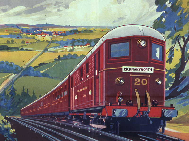 Historic illustration of a train