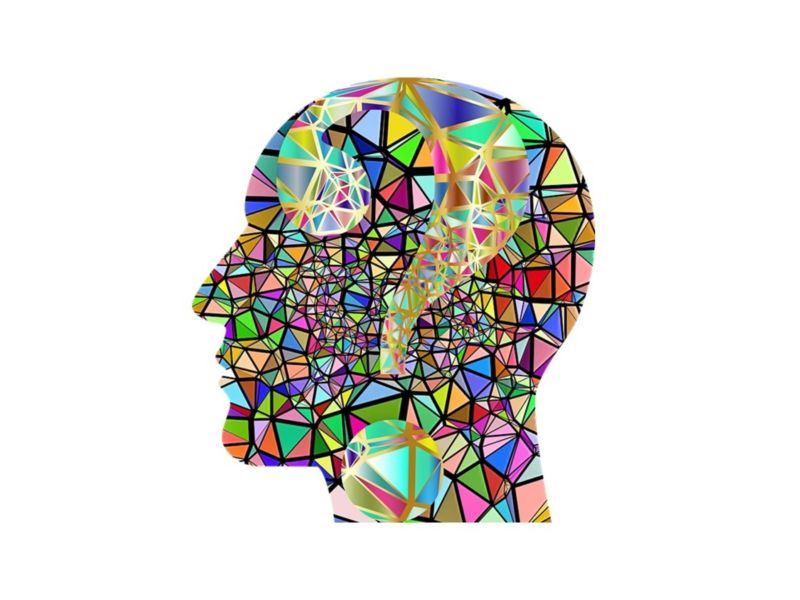 Colourful illustration of human head