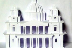 A  photo of St Pauls created in origamie